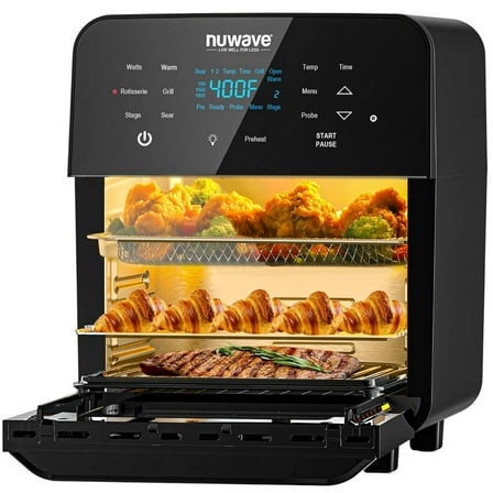 Nuwave Brio 15.5 QT Digital Air Fryer, X-Large Family Size Air Fryer Rotisserie Oven