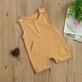 thumbnail image 4 of One opening Baby  Short Romper, Sleeveless O-neck Jumpsuit with Pocket, 4 of 5