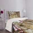 thumbnail image 5 of Ambesonne Rustic Quilted Bedspread Set 2 Pcs, Blooming Spring Flowers, Twin Size, Pink Brown, 5 of 6