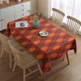 thumbnail image 2 of Red and Orange Argyle Pattern Rectangle Tablecloth 60"x84",Waterproof Polyester Rectangle Table Cloth, Wipeable Spillproof Polyester Tablecloth for Dining, Camping, Indoor and Outdoor, 2 of 5