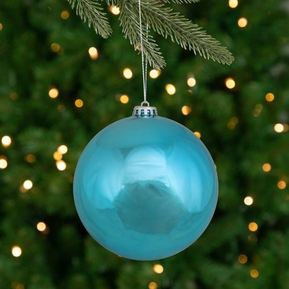 Northlight 6" Shatterproof Shiny Christmas Ball Ornament - Turquoise