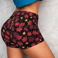 thumbnail image 4 of Balery Beautiful Maple Leaf Lantern Pantalones cortos de entrenamiento estampados para mujer, sin costuras, ajustados, para gimnasio, yoga, correr, deportes, ejercicio activo, fitness.-XX-Large, 4 of 8