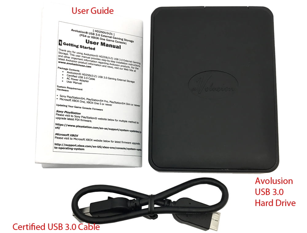 Avolusion 2TB USB 3.0 PS4 External Hard Drive (PS4 Pre-Formatted) for PS4, PS4 Slim, PS4 Pro (HD250U3-X1-2TB-PS4)