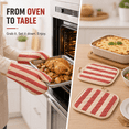 thumbnail image 4 of Oven Mitts and Pot Holders 4‑Piece Set, 2 Oven Mitts + 2 Pot Holders, Heat Resistant Quilted Cotton Kitchen Gloves for Baking Cooking Grilling, 4 of 6