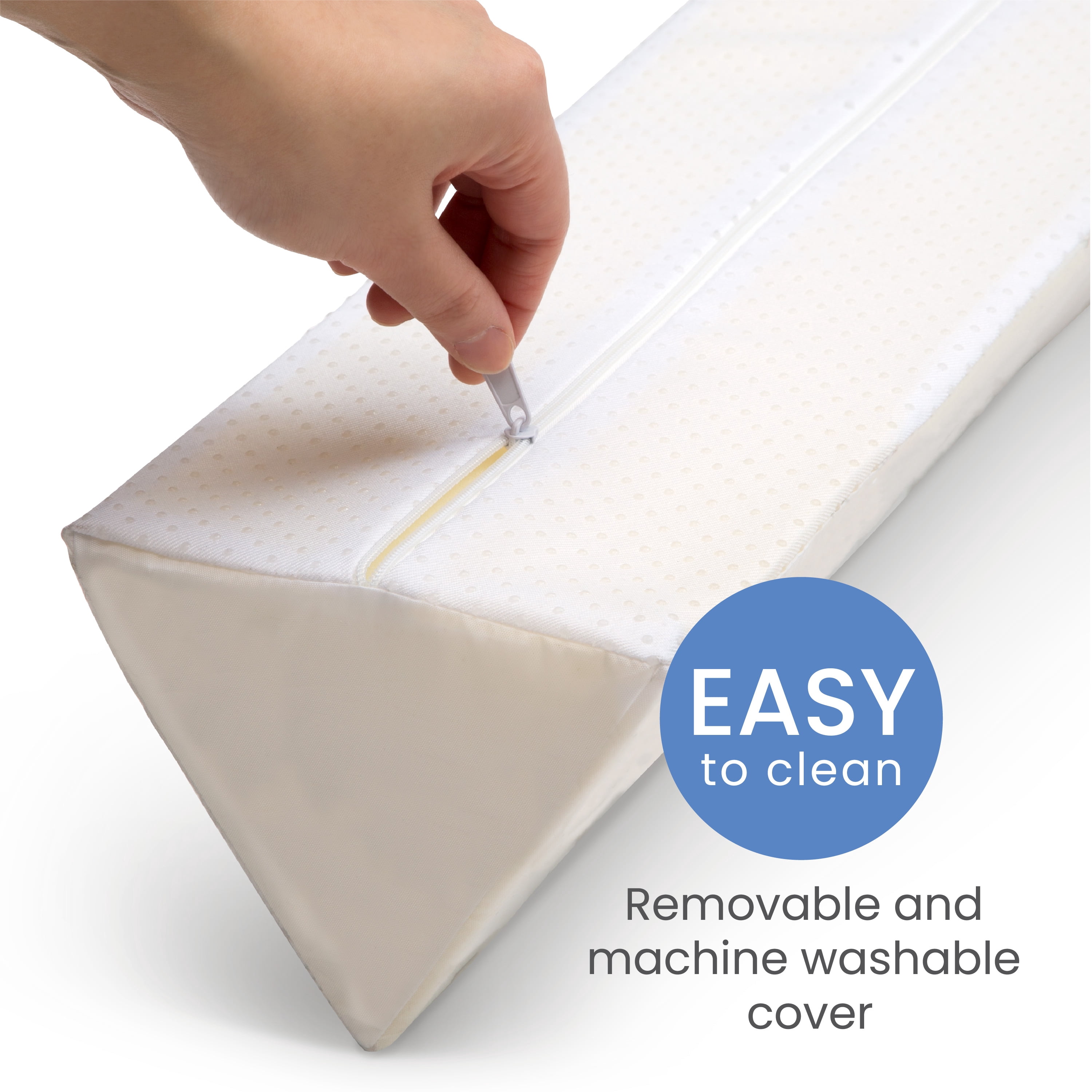 Delta Children Extra Long Foam Bedrail - Guardrail for Toddlers & Kids with Water-Resistant, Non-Slip & Machine Washable Cover - 1pk, White