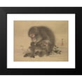 thumbnail image 2 of Mori Sosen 24x19 Black Modern Framed Museum Art Print Titled - Monkeys (Early 1800s), 2 of 5