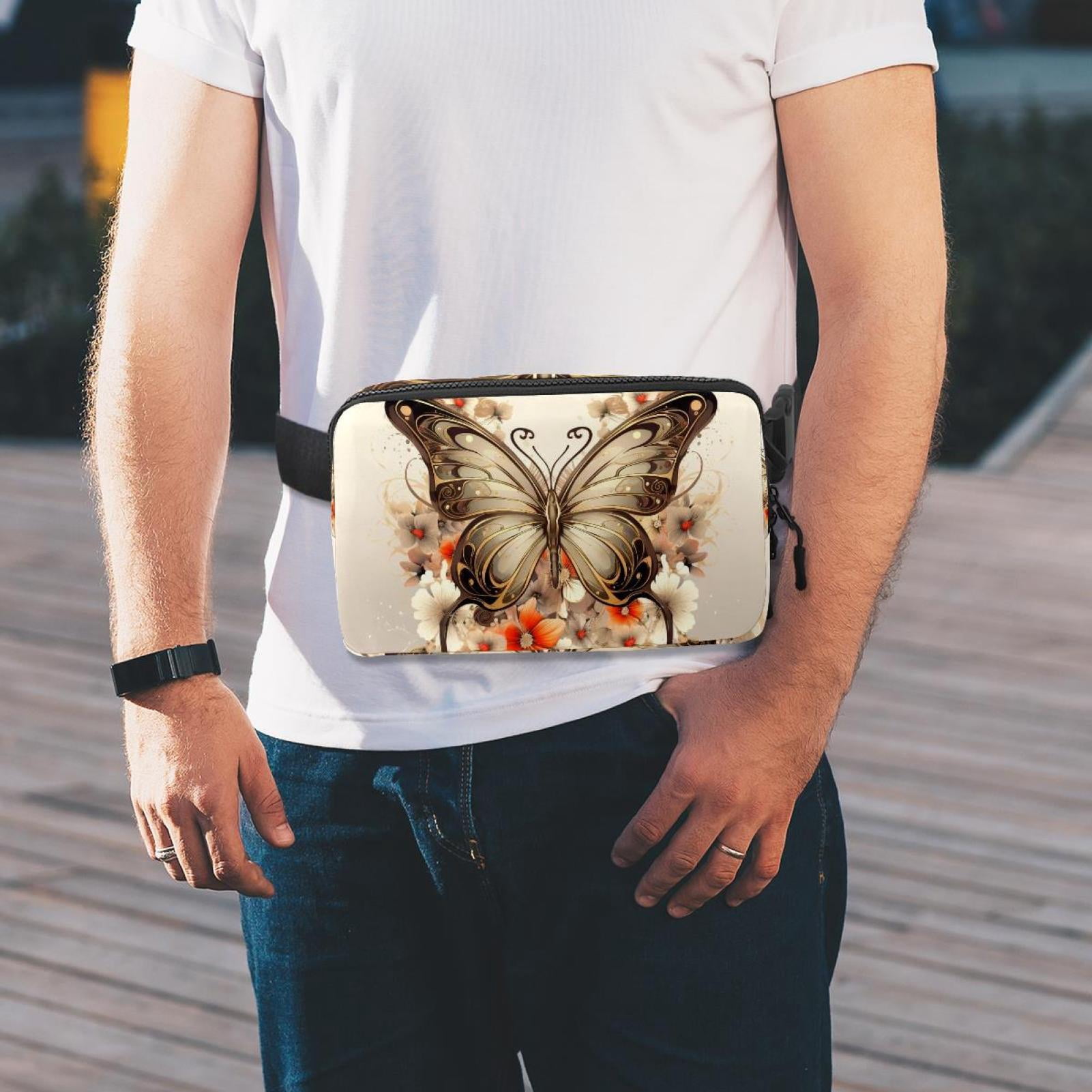 Butterflies Waist Pack Running Belt Fanny Packs Lightweight Adjustable with Extension Strap Unisex