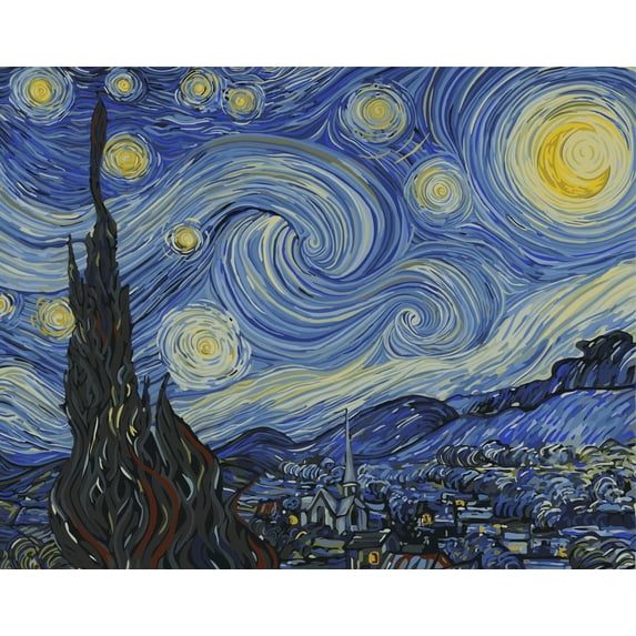 Painting by Numbers kit Crafting Spark Starry Night G002 19.69 x 15.75 in