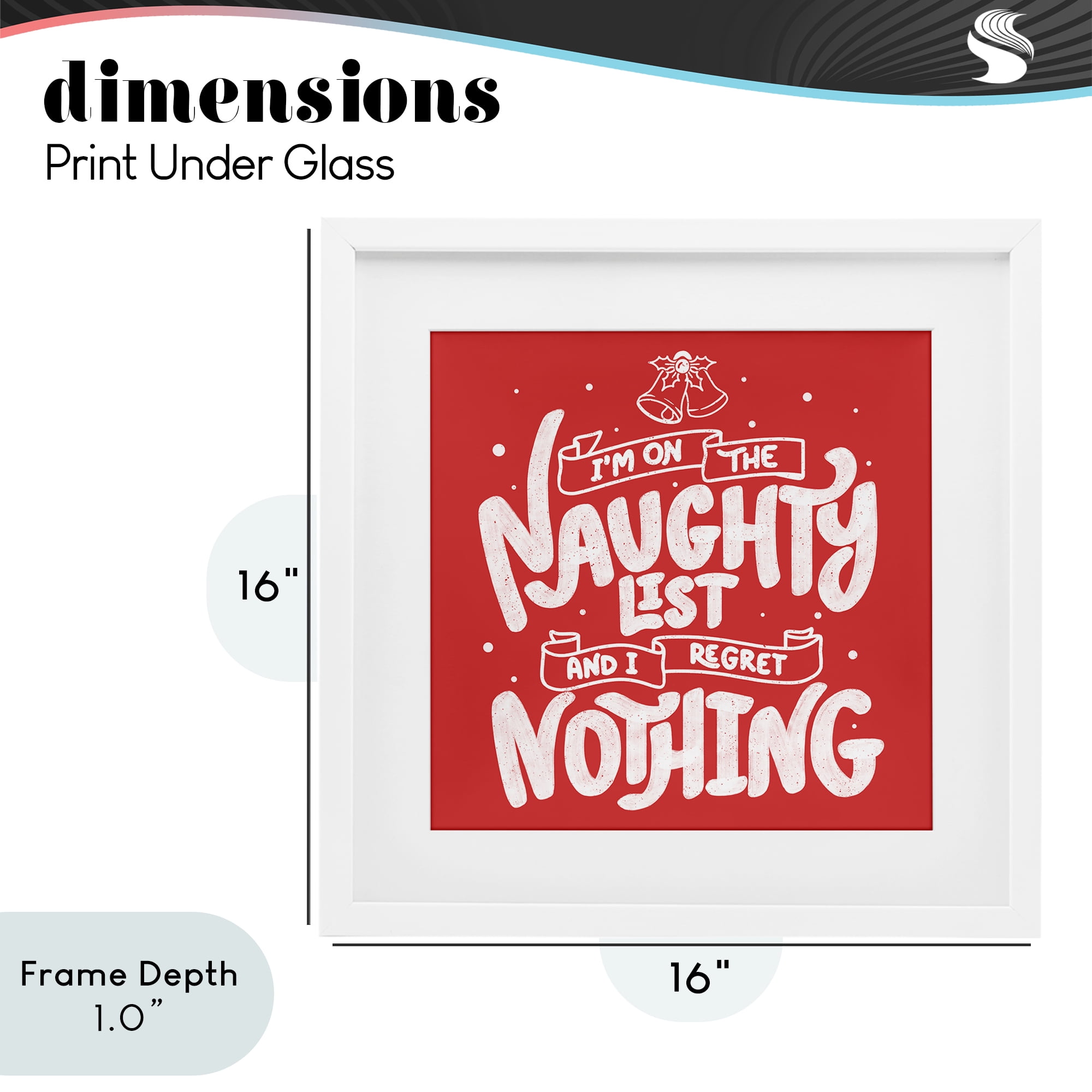Stupell Industries Naughty List Regret Nothing White Framed Print Under Glass, design by Tobe Fonseca