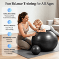 thumbnail image 3 of Cshidworld Exercise Ball Set, Yoga Ball with 9-Inch Pilates Ball, Stretch Strap & Foot Pump, Anti-Burst Extra Thick Stability Ball for Core Workout, Balance Training, Home Gym, 29.5 in (75 cm), 3 of 9