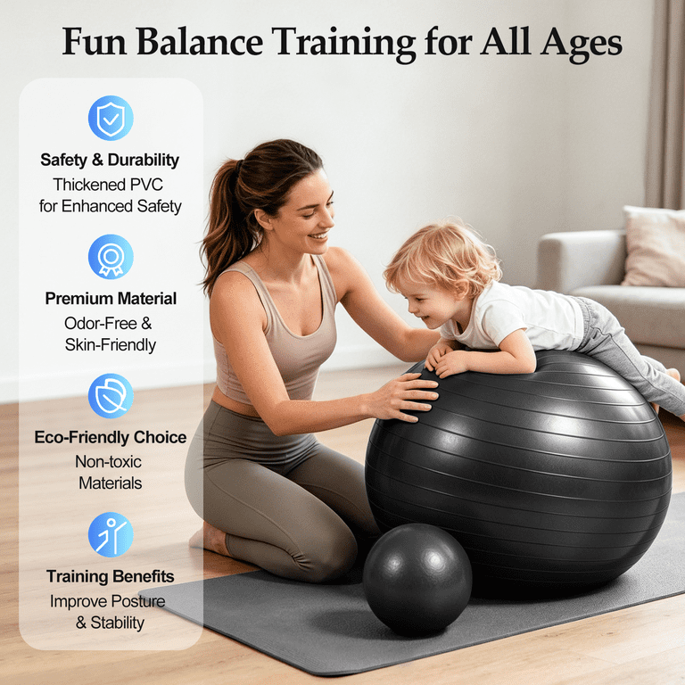 Cshidworld 65cm Yoga Ball Set With Pilates Ball & Pump photo 3