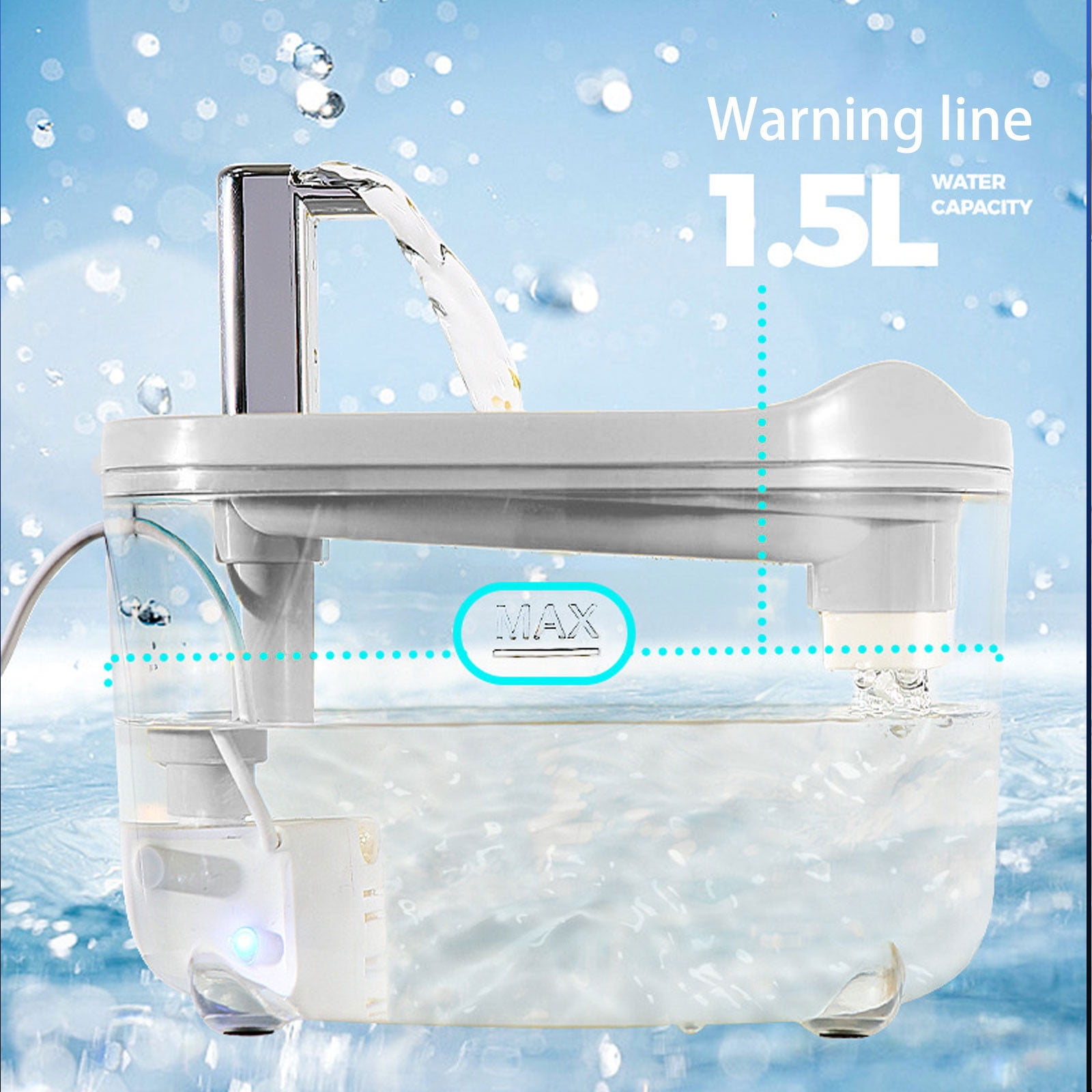 Automatic Feeders Silent Pet Water Dispenser for Cats and Dogs - Enhanced Visibility and Hassle- Hydration Solution