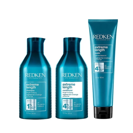 Redken Extreme Length Shampoo, Conditioner and Leave-in Treatment SET (10.1, 10.1, 5.1 fl oz)