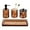 Amber Brown, variant on Bathroom Accessories Set,4 Pcs Amber Glass Bathroom Accessories Sets Complete with Lotion Soap Dispenser,Toothbrush Holder,Qtip Holder Dispenser and Vanity Tray,Bathroom Countertop Vanity Organizer