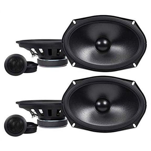 2 Pairs ALPINE S-S69C 260w 6x9" Car Audio Component Speakers with Tweeters