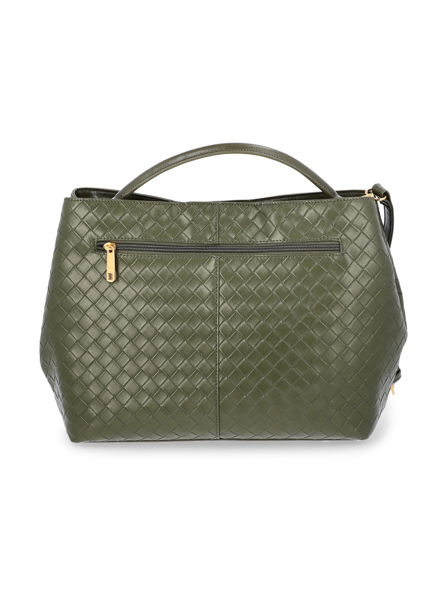 Time and Tru Women's Hazel Satchel Bag Handbag, Dark Olive