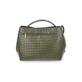 thumbnail image 3 of Time and Tru Women's Hazel Satchel Bag Handbag, Dark Olive, 3 of 5