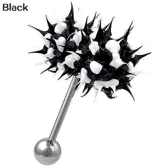 Unisex Cool Punk Hammer Shape Vibrating Tongue Bar Stud Body Piercing Jewelry Black