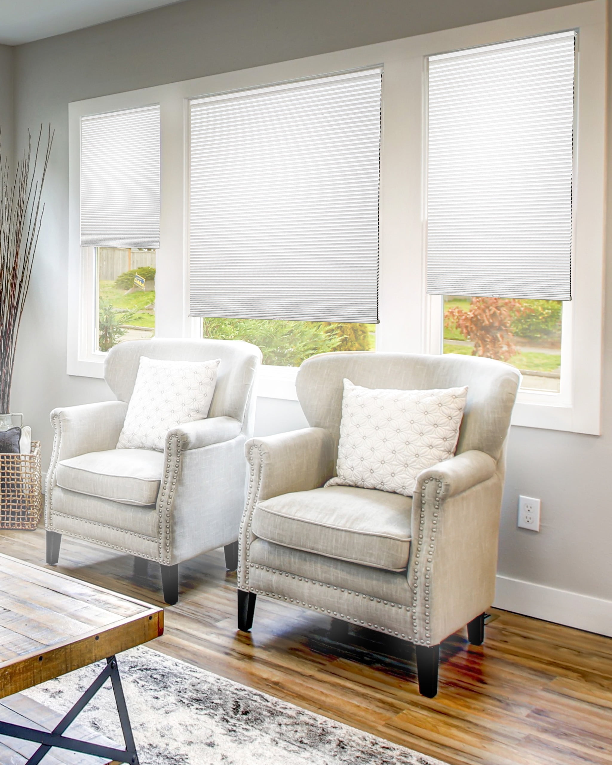 Chicology Cordless Cellular Shade Blackout, Simply White 27.75"W x 48"H