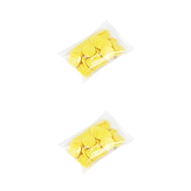 Bewildely 100x Count Toy Game Chips Counting Long-lasting Exquisite Supplies Education Colorful Burrs No Plaything Interesting amarillo 2piezas