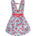 thumbnail image 1 of Robe Fille Ceinture Rouge Fleur Jupe à Bretelles Uniforme Scolaire 7 Ans, 1 of 6
