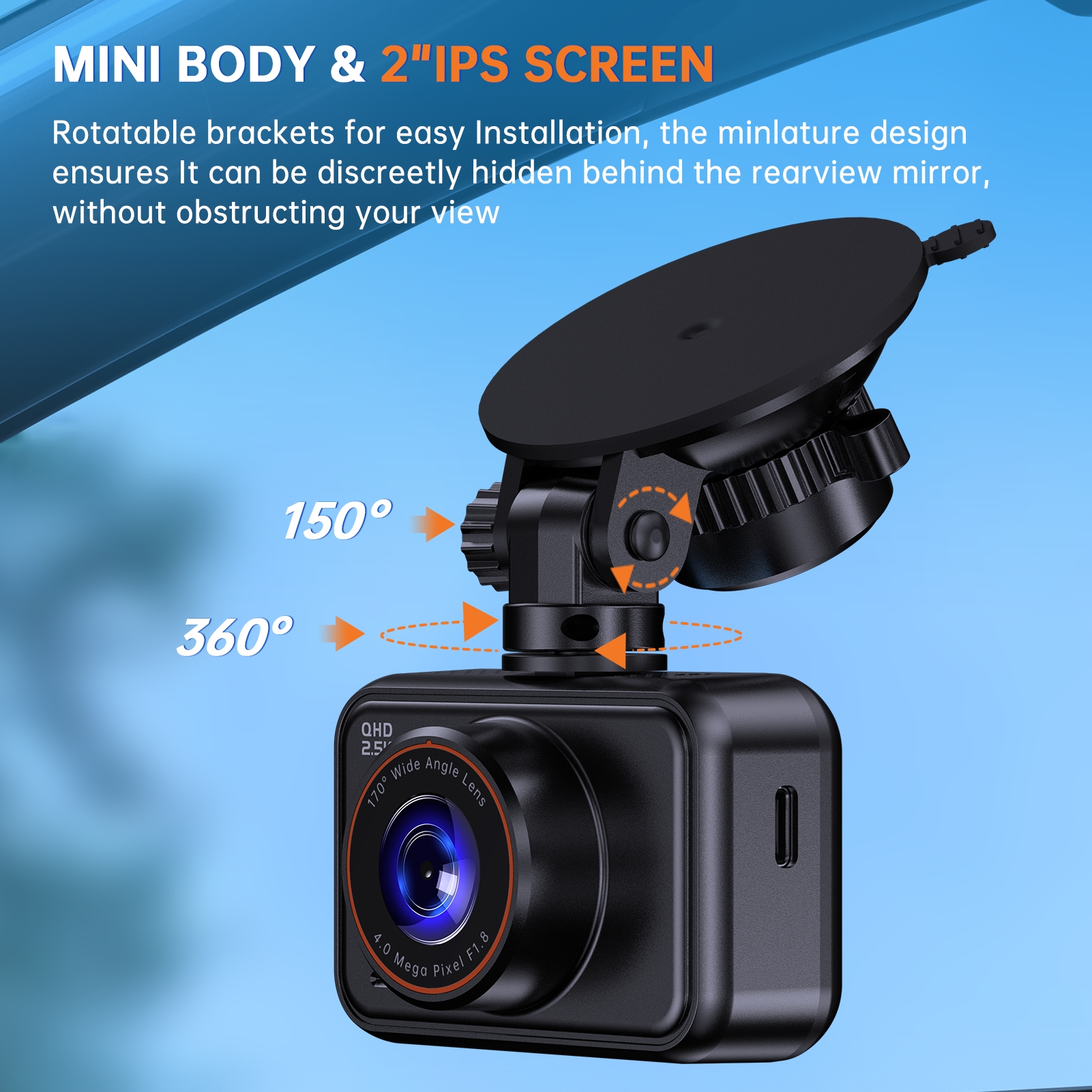Artsic 2.5K Dual Dash Cam Front and Rear with 32GB Card photo 5