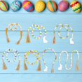 thumbnail image 2 of Makaron Guirnalda de cuentas de madera de Pascua, cuerda de cáñamo, adorno colgante con borlas, decoración del hogar, 2 of 5