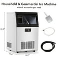 thumbnail image 5 of Commercial Ice Maker Machine, Under Counter Ice Machine Produce 155lbs in 24Hrs, Stainless Steel Commercial Ice Maker with 44lbs Storage Capacity, Each Tray Makes 60 Ice Cubes for Home/Business, 5 of 5