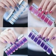 thumbnail image 4 of Glitter Gradient Color Shine Full Wraps Polish Stickers Decal Strips Self-Adhesive Nail Art Sets for Women Girls, 14 Sheets, 4 of 6