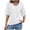 White, variant on Women’S Summer Solid Color V Neck T-Shirt, Double Layer Ruffle Half Sleeve Loose Fit Casual Top, Soft Polyester Daily Wear Blouse, 1 Piece, Sizes S Through XXL