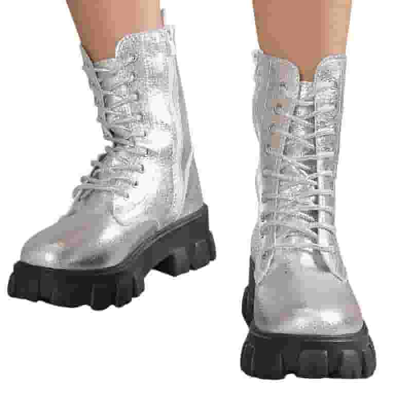 KIJBLAE Clearance Women's Platform Boots Lace Up Chunky Heel Ankle