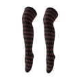 thumbnail image 4 of JCCXIN Little Girls Halloween Socks Cotton Striped Over The Knee Socks Dress-Up Party Trick Or Treat Breathable Festival Wear Soft Indoor Daily Wear,Coffee,6-12 Years, 4 of 4