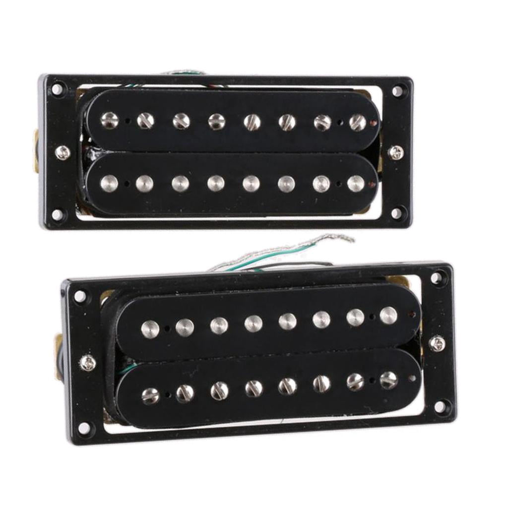 2 Pieces 8 String Electric Guitar Pickup Neck Bridge Pickup Set, Black