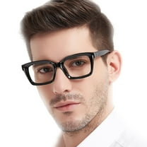 MARE AZZURO Retro Square Reading Glasses Men Large Readers 1.0 1.25 1.5 1.75 2.0 2.25 2.5 2.75 3.0 3.5 4.0 5.0 6.0 (Black, 2.50)