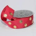 thumbnail image 2 of The Ribbon People Gold Colored Polka Dotted Burgundy Fine Taffeta Wired Craft Ribbon 1.5" x 27 Yards, 2 of 2