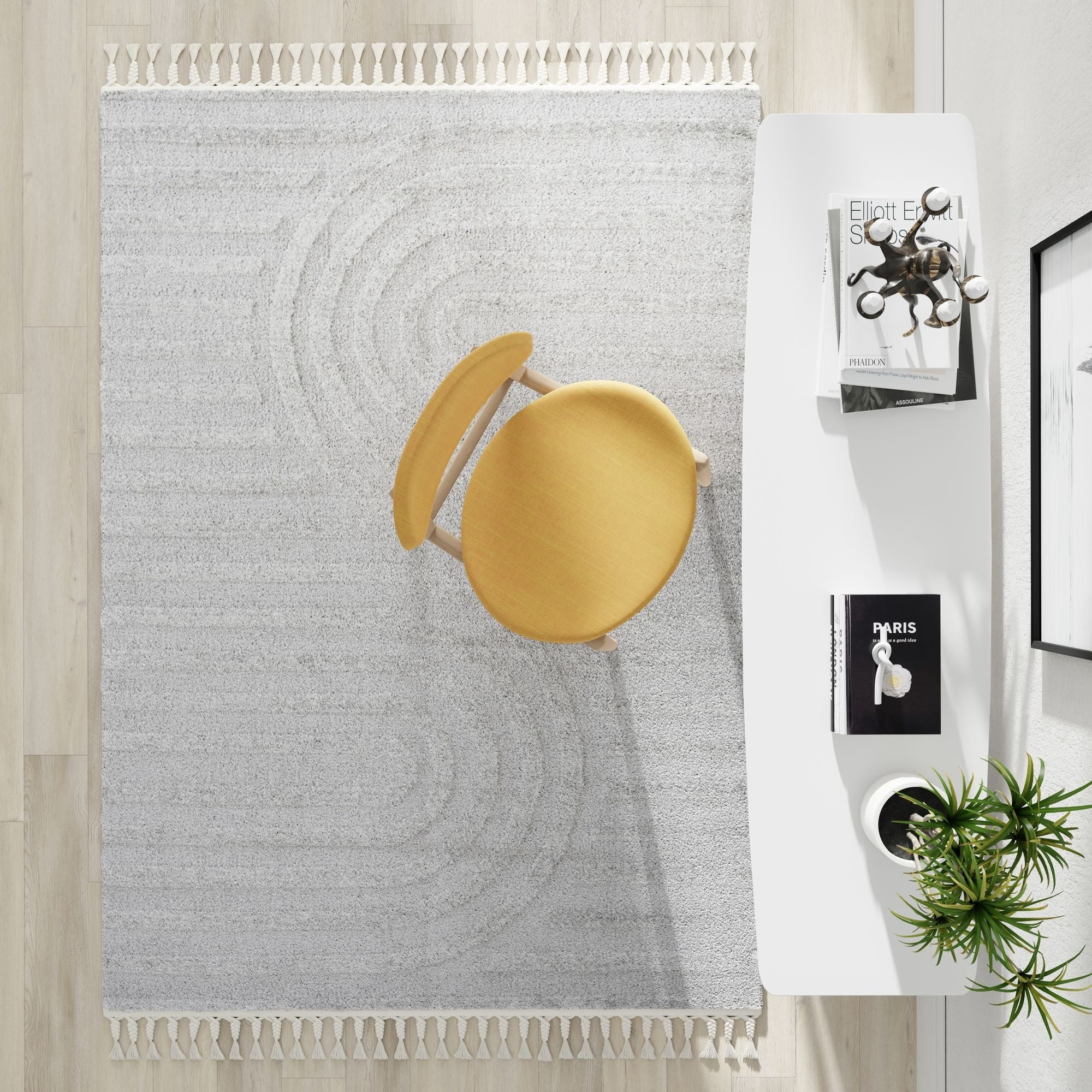 Mason Brooks Catalan White Iris Area Rug 8'3" x 10' - Gray Iris