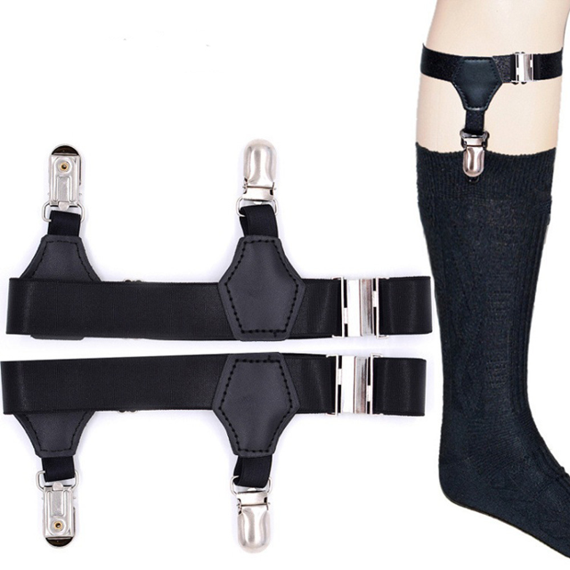 2 pares de ligas de calcetines para hombre, tirantes de calcetines para hombre, clip resistente, ligas de calcetines ajustables, cinturón para hombres, talla única
