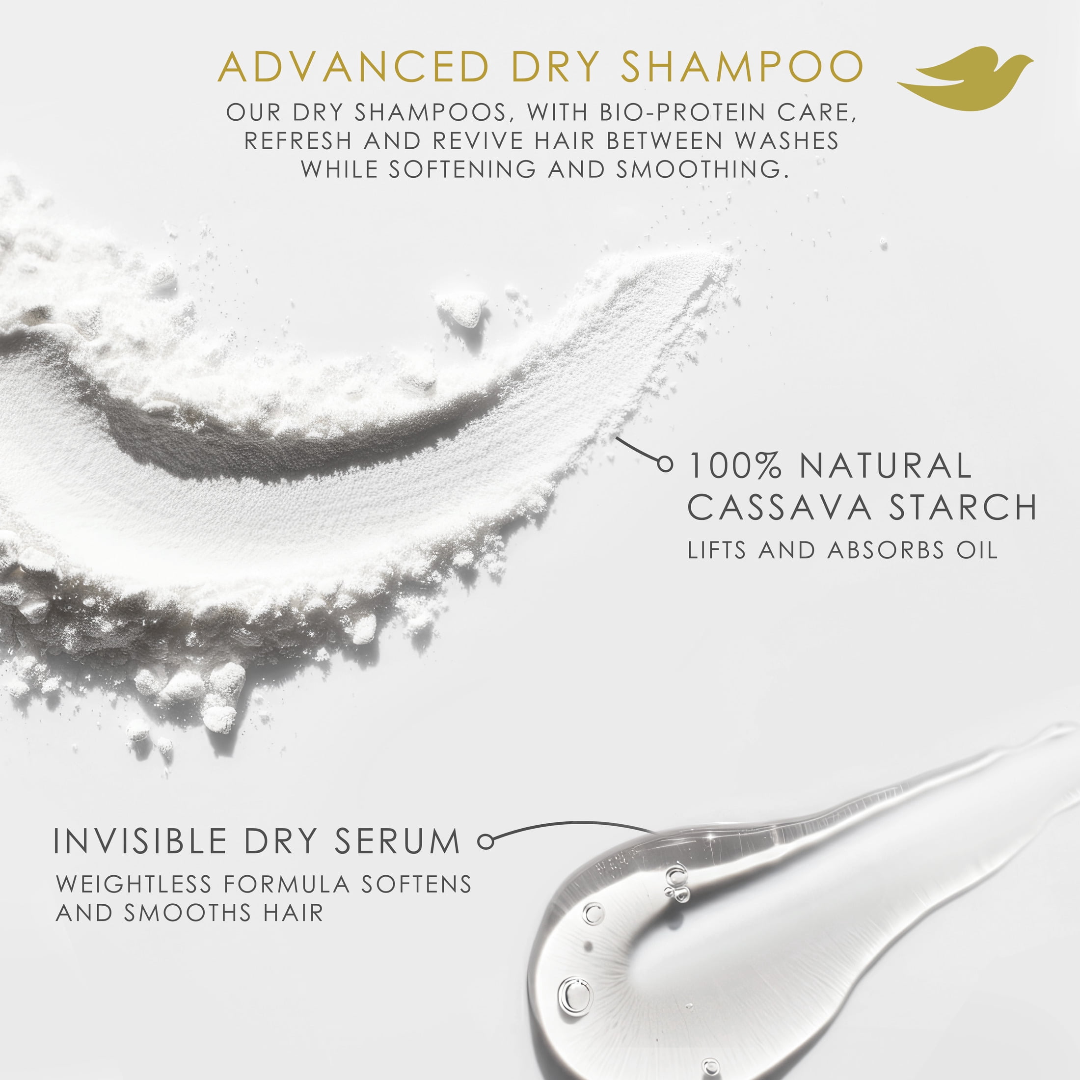 (3 pack) Dove Advanced Advanced Refresh & Revive Flat Hair Without Water Volume & Fullness for 2 Days of Freshness & Bounce, 7.3 oz