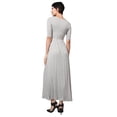 thumbnail image 3 of J. METHOD Women's Half Sleeve Scoop Neck Plain Modest Maxi Long Dress NEWDR44 Heather M, 3 of 6