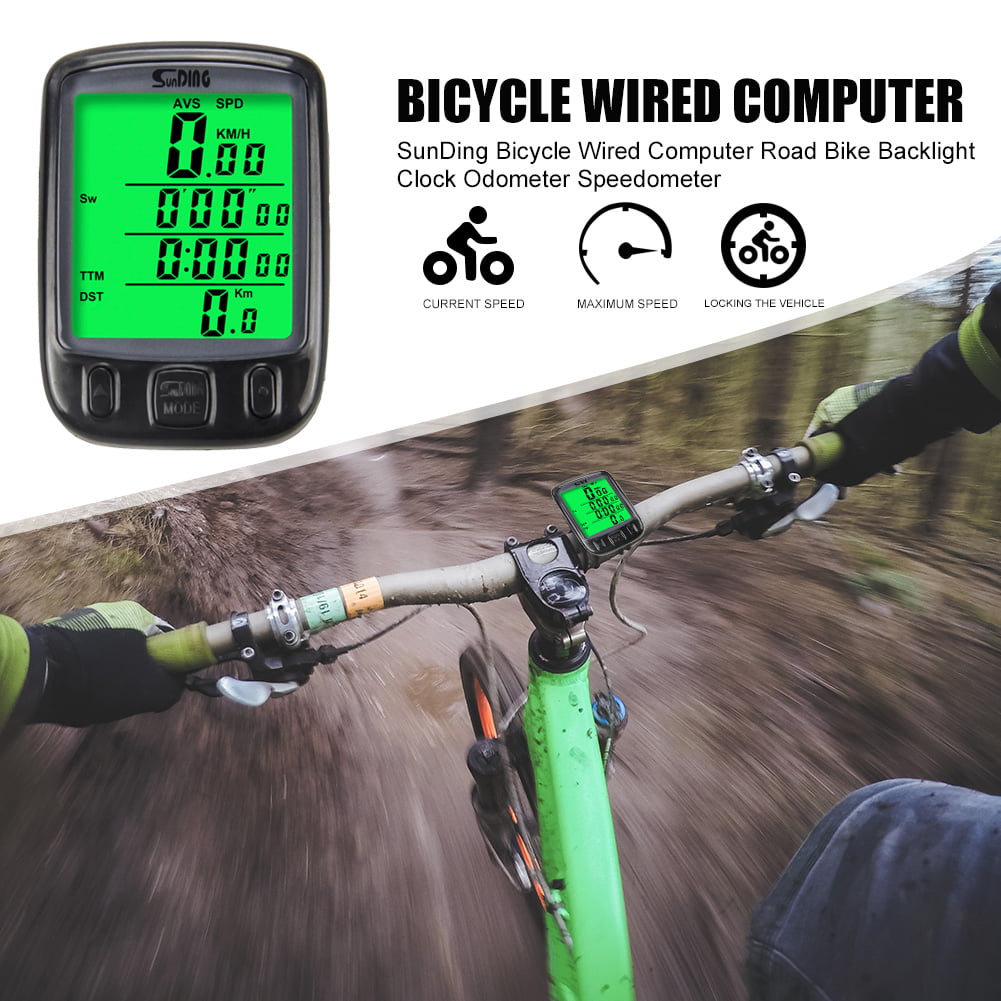 Multifunction Digital LCD Bicycle ATV Computer Speedometer Odometer Waterproof 