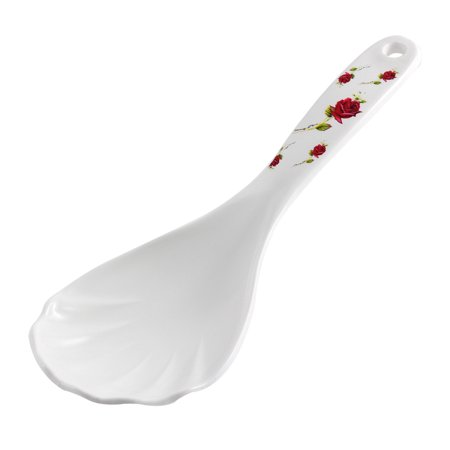 Flower Printed 20cm Length Plastic Salad Sushi Rice Server