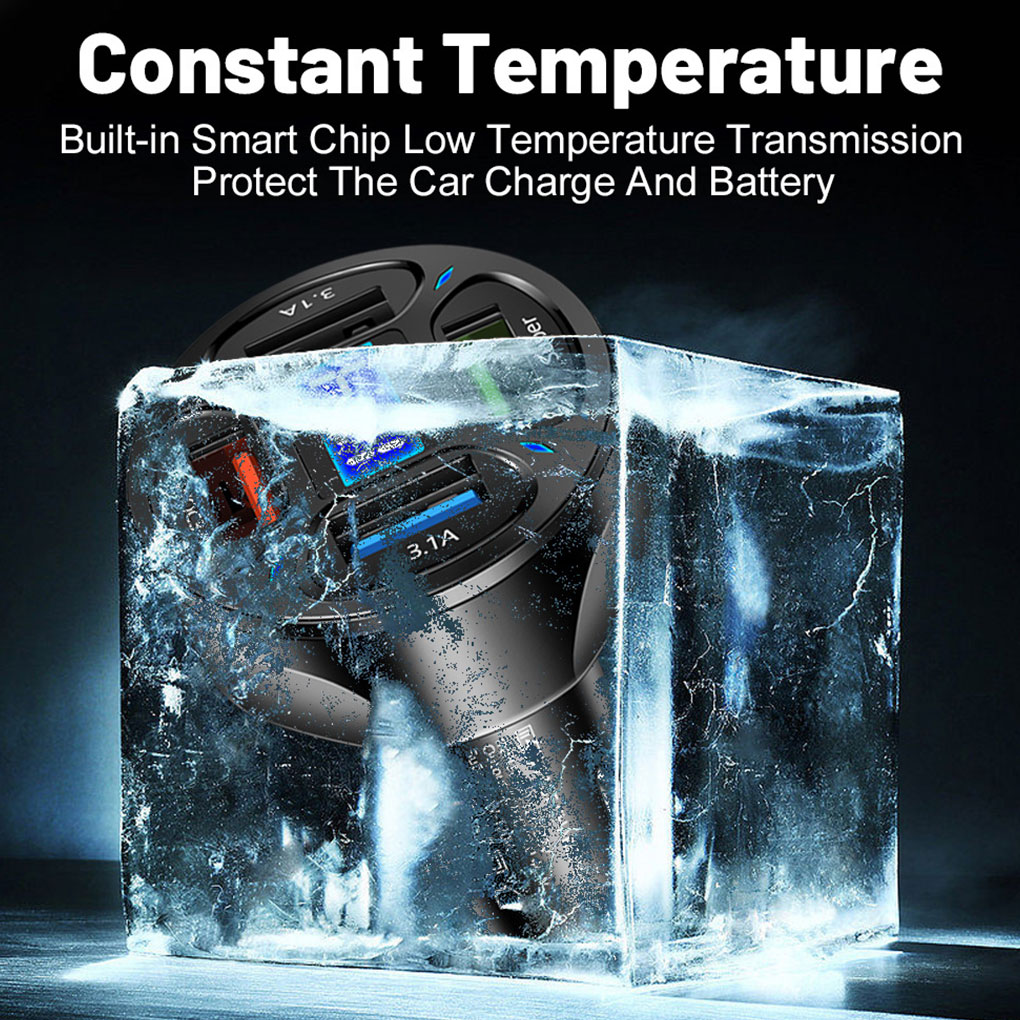 maskred Stylish Car Charger Adapter Made Of ABS Plastic 4-in-1 Car Charger Has Multiple white