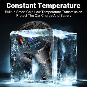 Maskred Adaptateur de chargeur de voiture élégant en ABS Plastique 4-in-1 Chargeur de voiture a plusieurs blanc