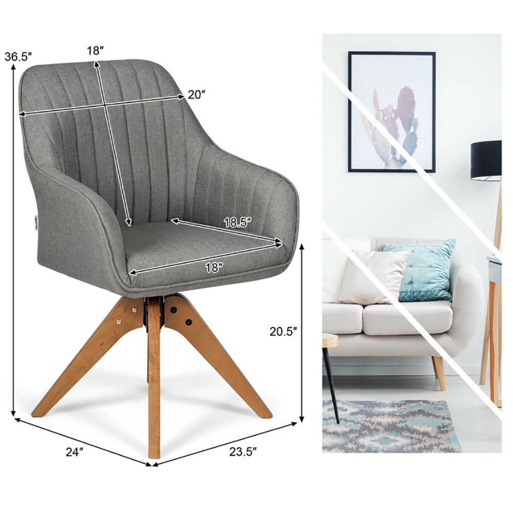 Finihen Modern Accent Chair, Fabric Swivel Accent Chair with Beech Wood Legs, for Bedroom, Living Room, Dining Room, Gray Finihen Modern Accent Chair, Fabric Swivel Accent Chair with Beech Wood Legs, for Bedroom, Living Room, Dining Room, Gray