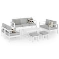 thumbnail image 6 of SUNVIVI Patio Furniture Aluminum Loveseat, All-Weather Outdoor Sofa Couch, Metal Chair with Cushions, 6 of 8