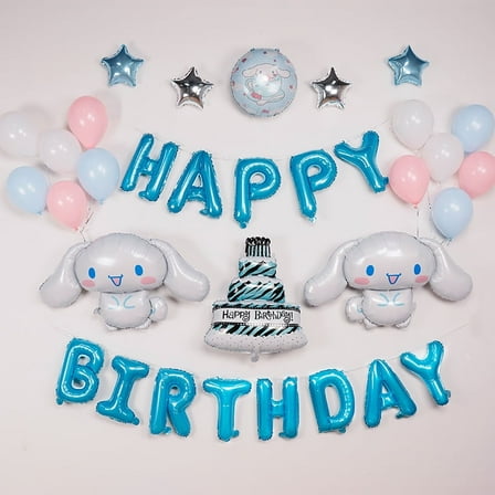 21pcs Birthday Party Balloon Decorations Set - Blue and White Dog Foil Balloons, Puppy Cartoon Theme Party Supplies Birthday Decorations Party Foil Balloon Set