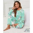 thumbnail image 5 of Women's Long Sleeve Sleepwear Soft Crew Neck Pyjama Set, 5 of 5