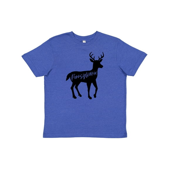 Inktastic Pennsylvania Black Deer Silhouette Youth T-Shirt
