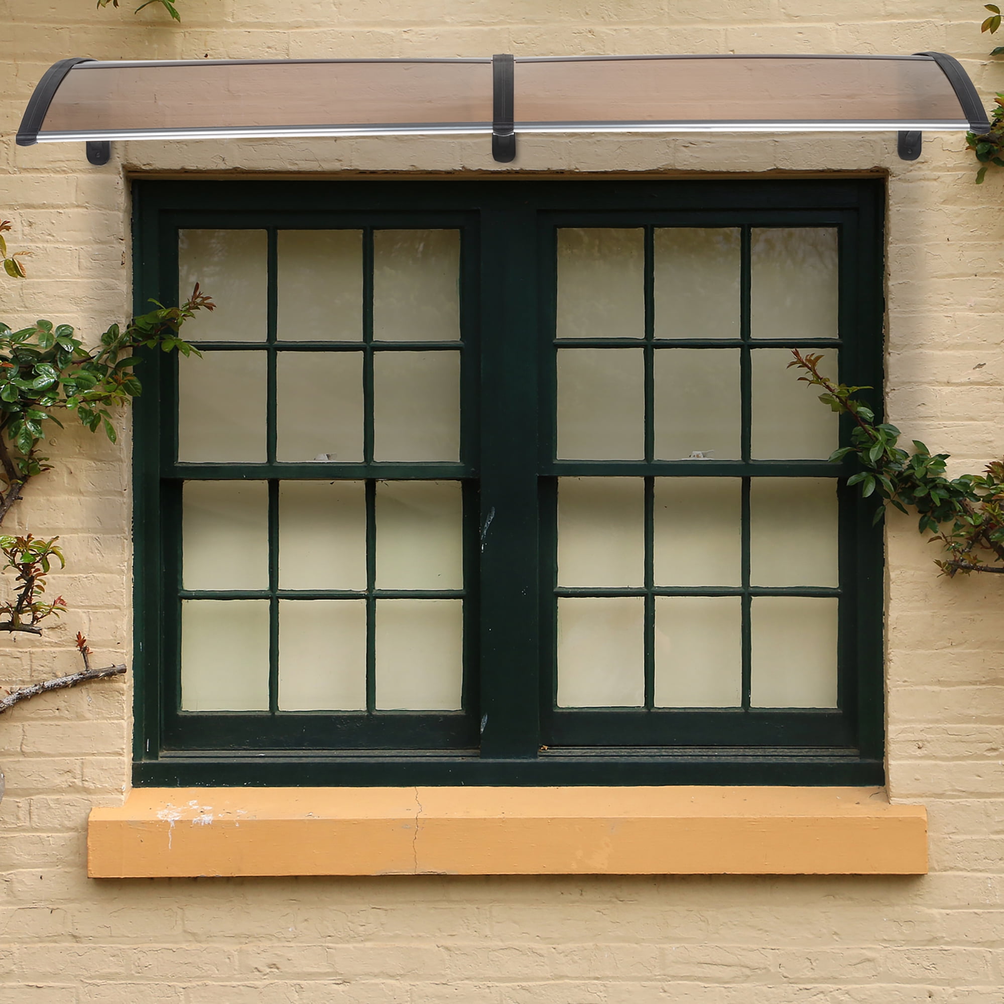 Kadyn 77"x 35" Door Window Awning, Patio Awning Canopy Shelter Cover for Outdoor, Brown+Black Kadyn 77"x 35" Door Window Awning, Patio Awning Canopy Shelter Cover for Outdoor, Brown+Black