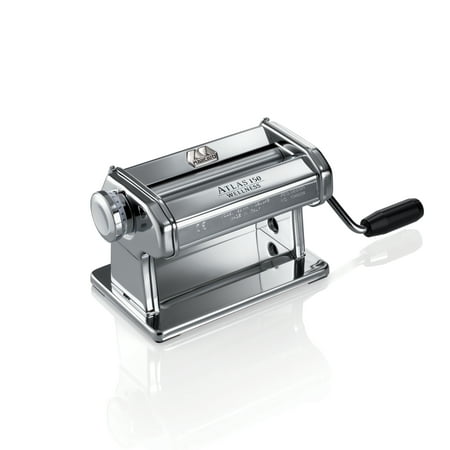 Atlas Made in Italy Pasta Roller, Silver, Includes 150-Millimeter Pasta Roller with Hand Crank and Instructions, 10-Year